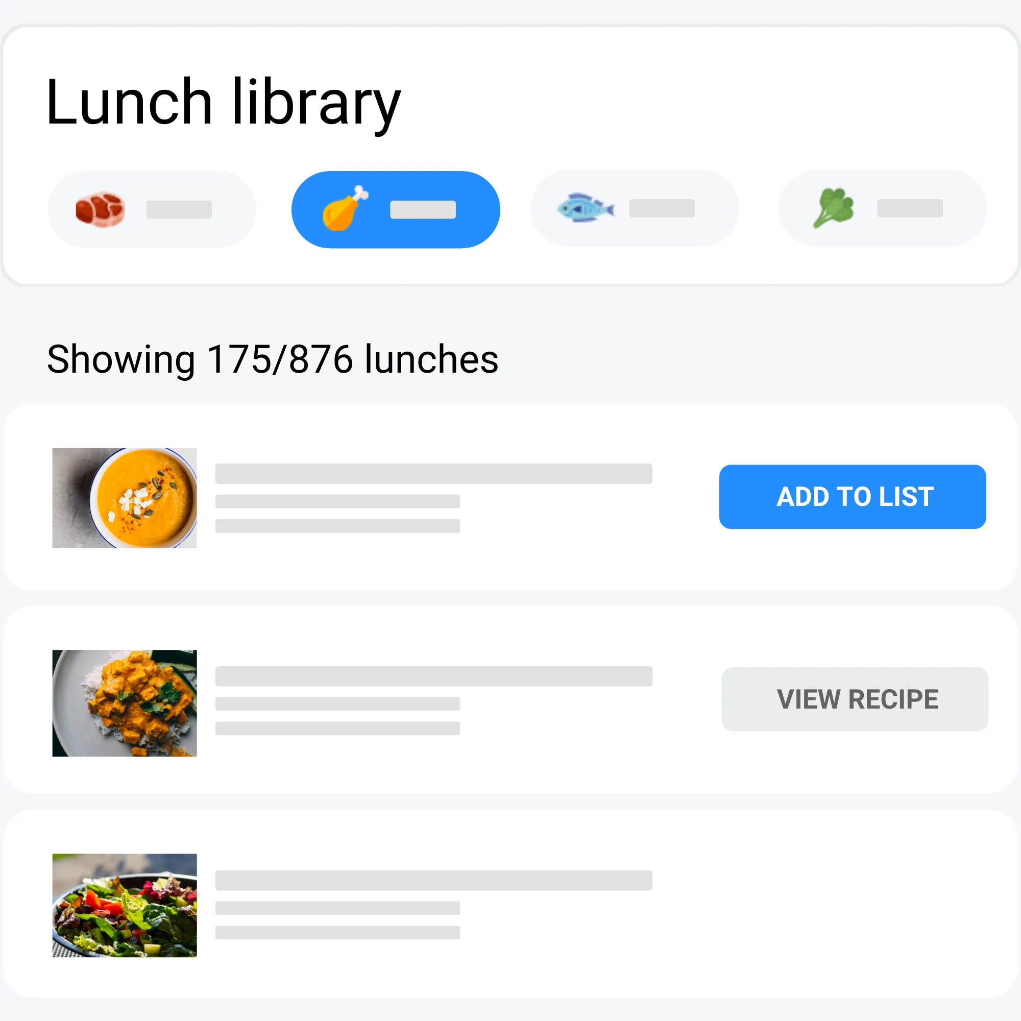 Create your lunch list in mere moments