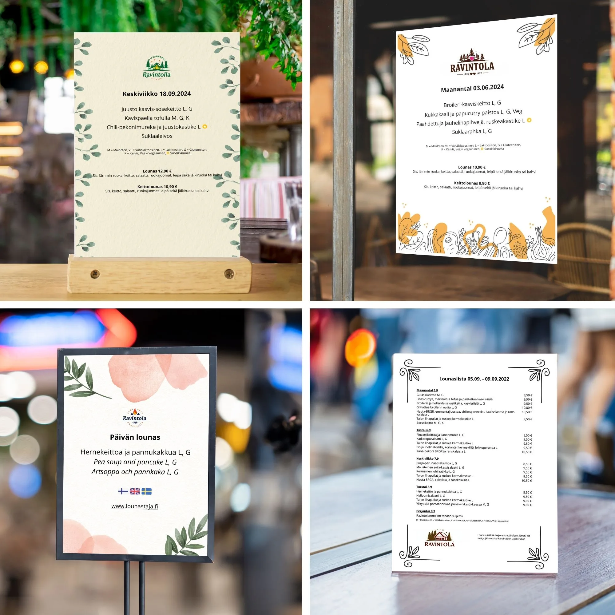 Useamman toimipisteen lounaslistan hallinta