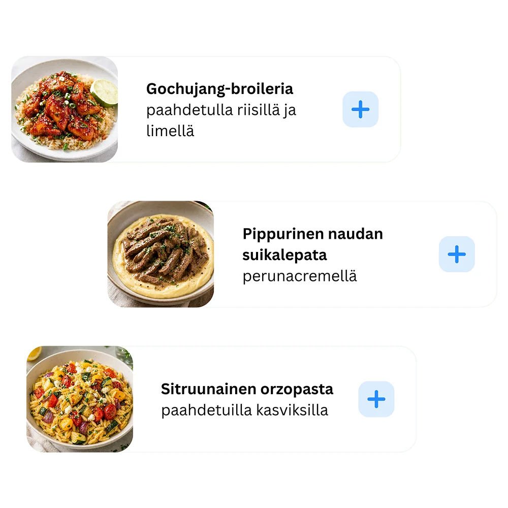 Avustaja voi ehdottaa uusia lounaita listalle